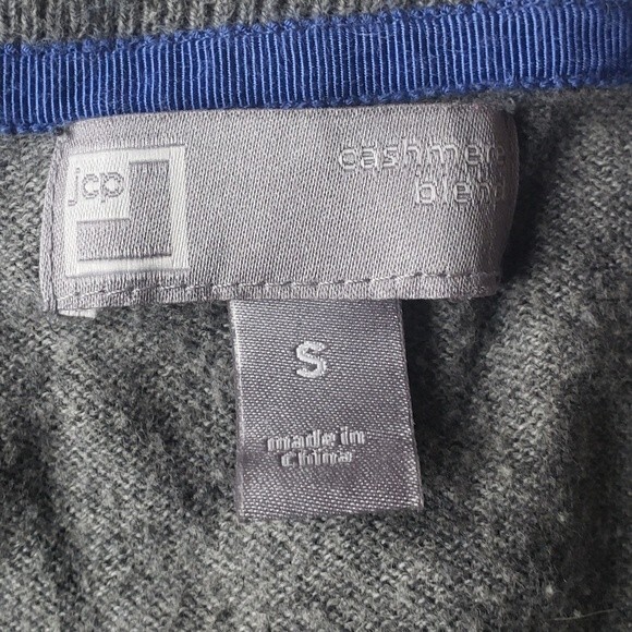 JCP V NECK BLUE/GRAY SWEATER - S - Picture 4 of 8